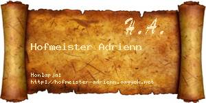 Hofmeister Adrienn névjegykártya
